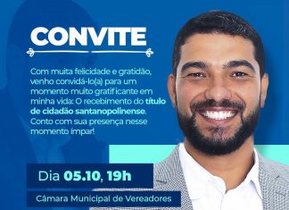 Nesse sábado (05) Josivaldo Santana será oficializado com o título de cidadão Santanopolinense, após muitos anos de vivência e histórias no município.