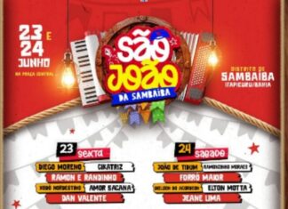 PROGRAMAÇÃO LIBERADA SÃO JOÃO DA SAMBAIRA 2023 ITAPICURU