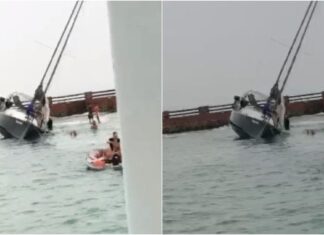 VÍDEO: Embarcação quase vira por conta do mau tempo na Ilha dos Frades