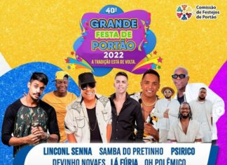 DIVULGADA GRADE DE ATRAÇÕES DA GRANDE FESTA DE PORTÃO 2022 EM LAURO DE FREITAS