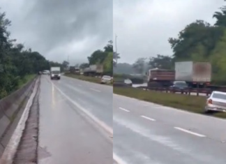 Homem alerta sobre estrada e flagra acidente impressioante