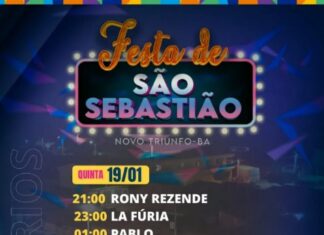 PREFEITURA DE NOVO TRIUNFO DIVULGA ATRAÇÕES DA FESTA DE SÃO SEBASTIÃO 2023