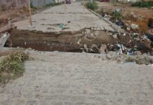 Cratera se abre em rua do bairro Mangabeira após fortes chuvas