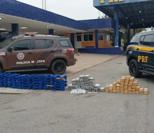 PRF apreende 255 kg de drogas e cigarros eletrônicos em carreta na BR-116