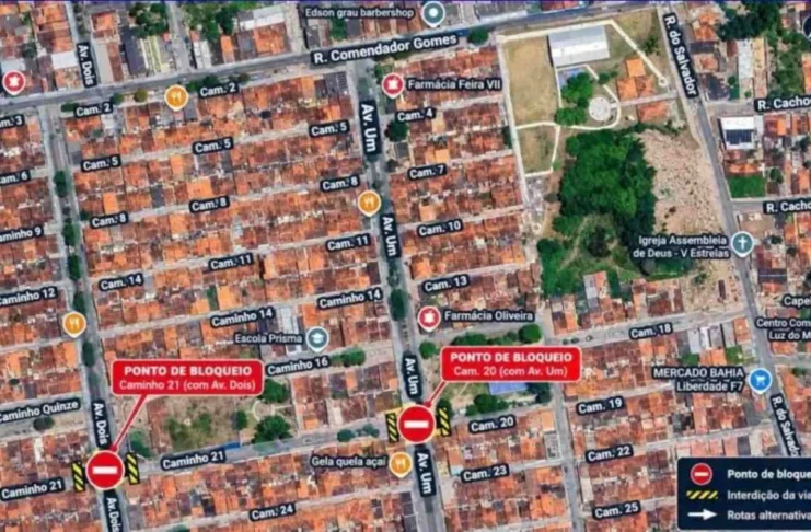 Atenção, motoristas: intervenções de drenagem mudam tráfego no Feira VII