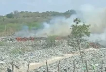 Problema ambiental em Senhor do Bonfim: fogo em lixão invade ruas e casas com fumaça densa